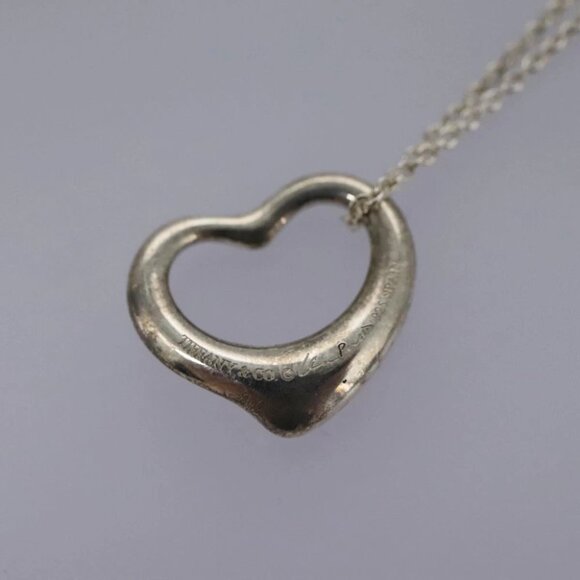 TIFFANY&Co. Open Heart Necklace Ag925 Silver Auth am7763 - Picture 8 of 13